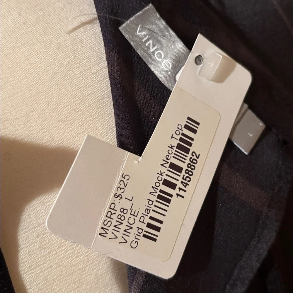 Vince. grid plaid top - Picture 7 of 7